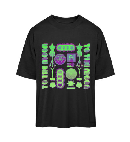 TO THE MOON (SYNTHWAVE GREEN) - Organic Oversized Shirt ST/ST-16